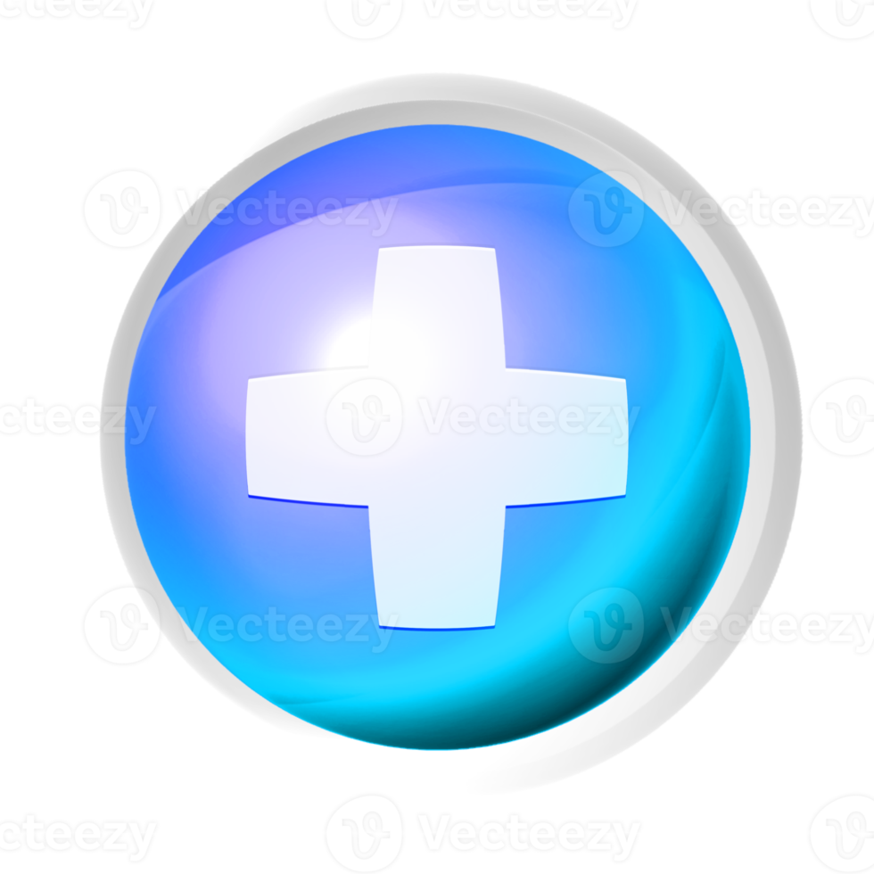 Plus or medical symbol colorful game button png