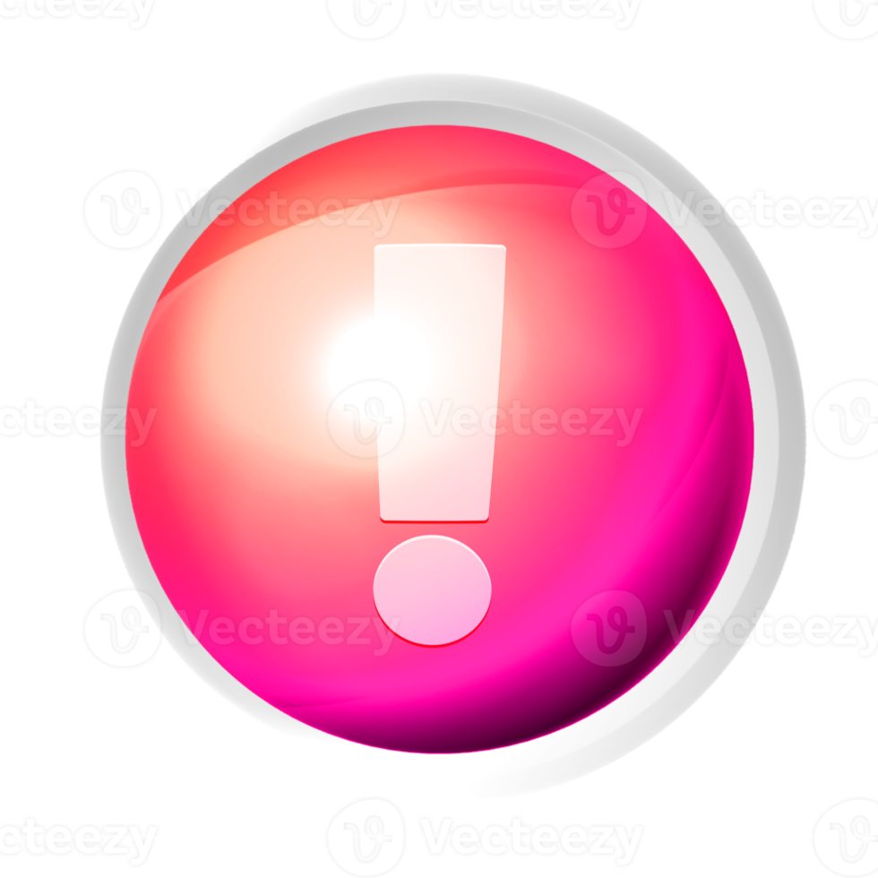 Exclamation mark or warning colorful game button png