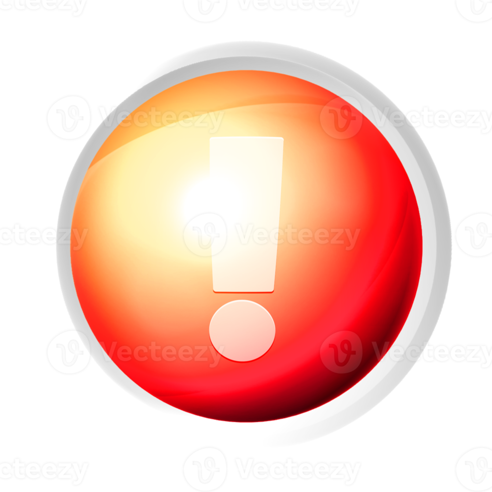 Exclamation mark or warning colorful game button png