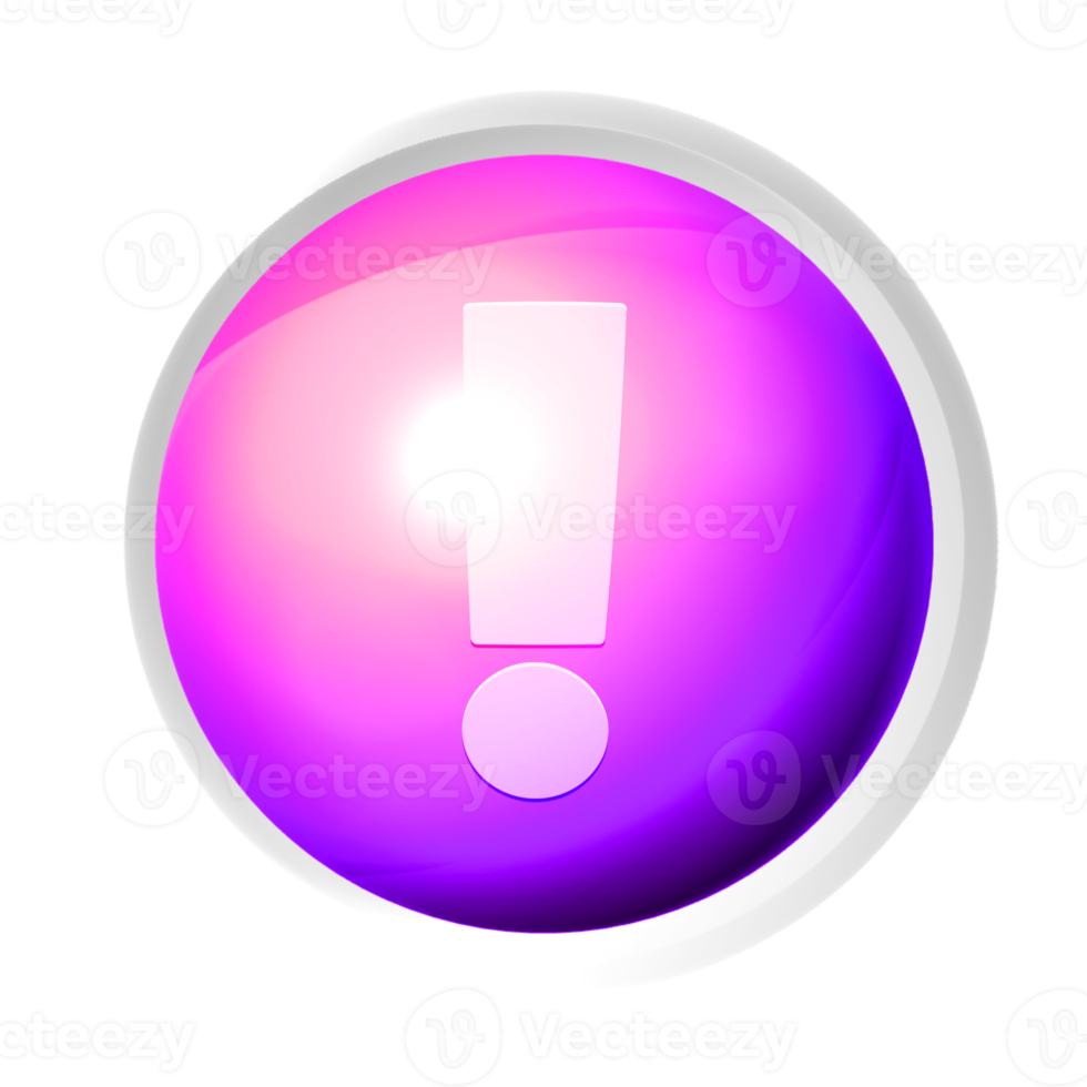 Exclamation mark or warning colorful game button png