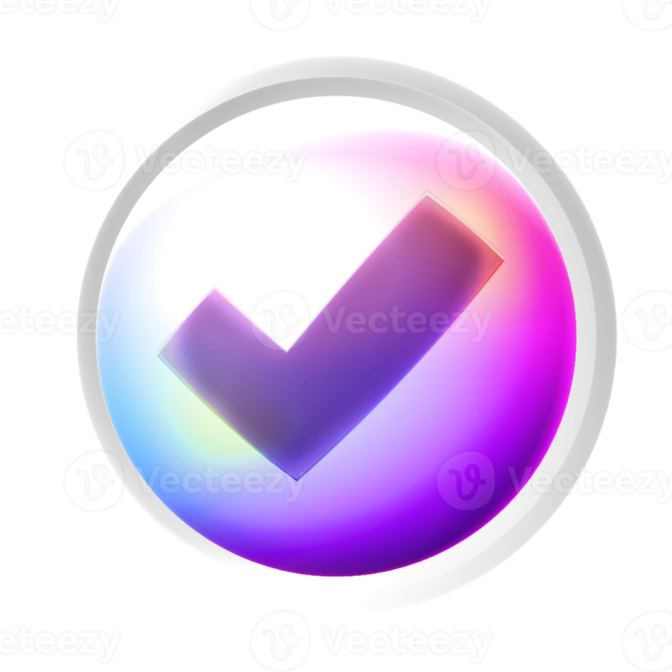 Check mark or correct colorful game button png