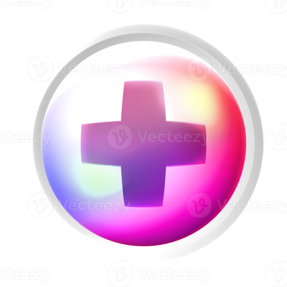 Plus or medical symbol colorful game button png