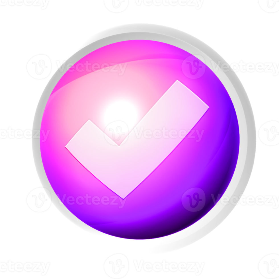 Check mark or correct colorful game button png