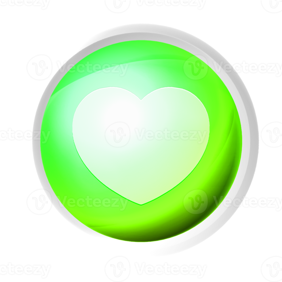 Heart or like symbol colorful game button png