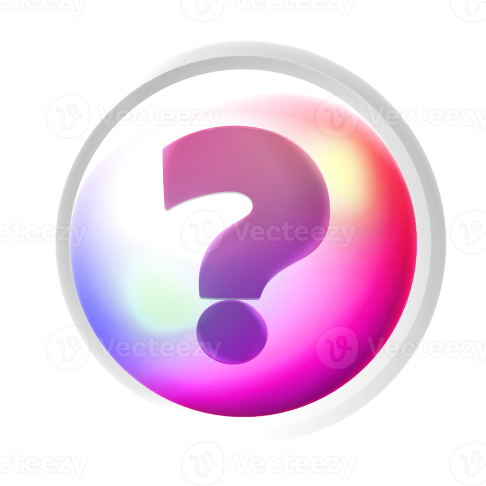 Question mark symbol colorful game button png