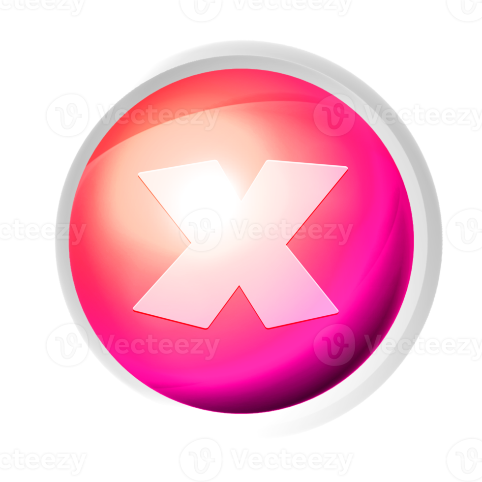 Wrong or exit or close game symbol colorful game button png