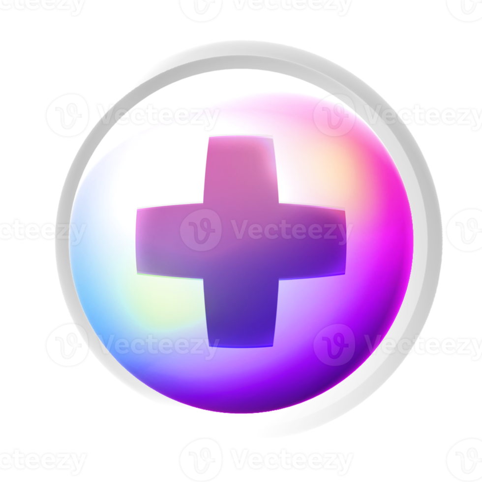 Plus or medical symbol colorful game button png