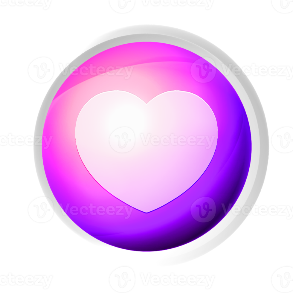 Heart or like symbol colorful game button png
