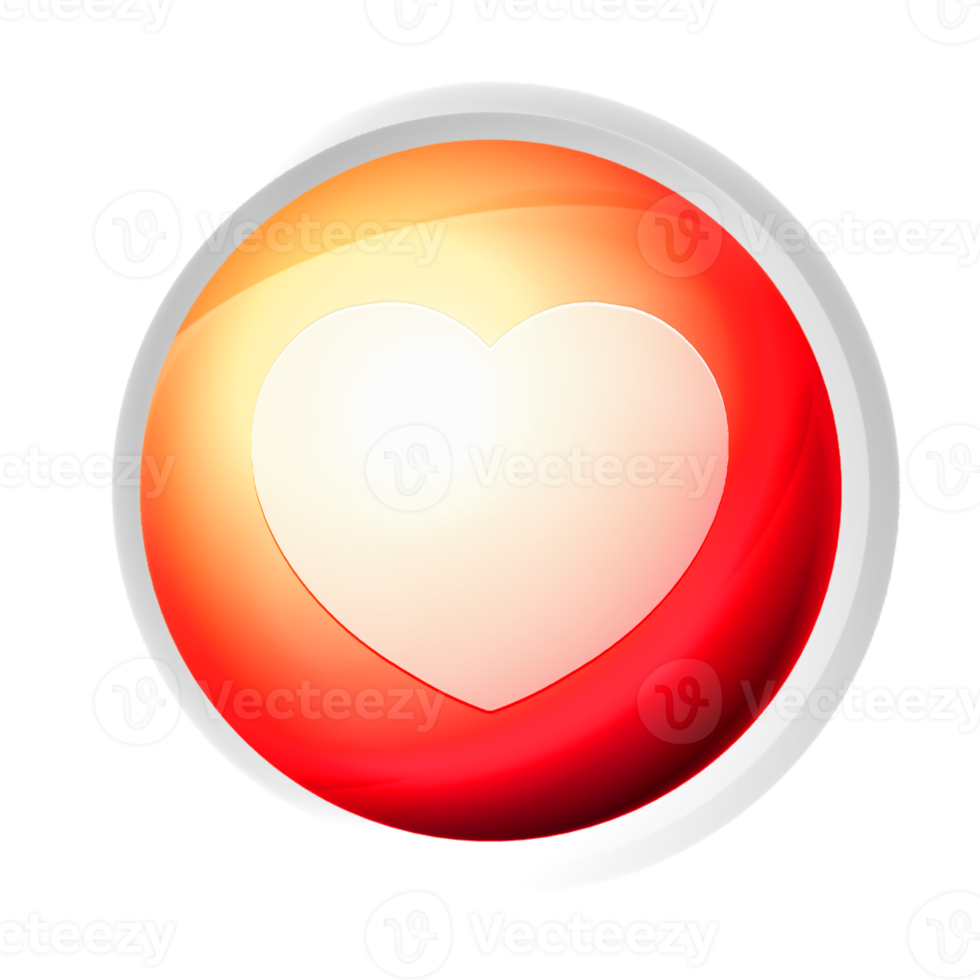 Heart or like symbol colorful game button png