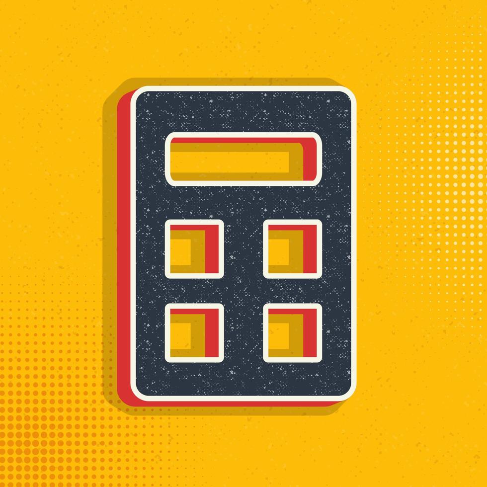 calculator pop art, retro icon. Vector illustration of pop art style on retro background
