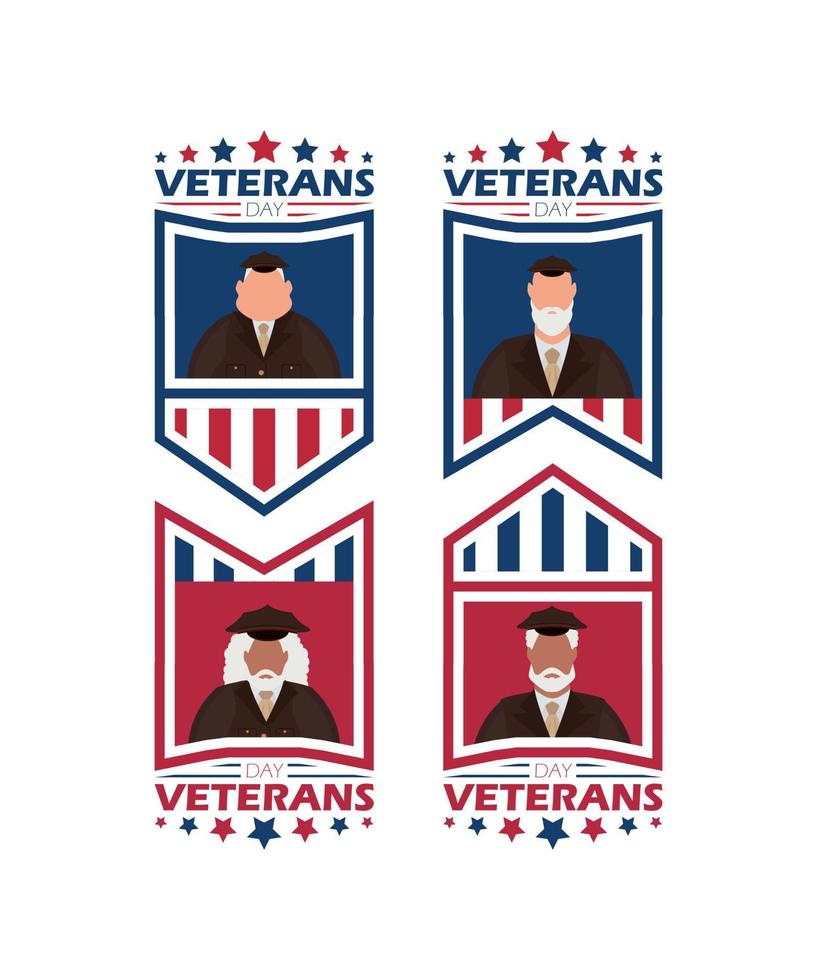 Veteran day logo on a white background. Cartoon style. vector