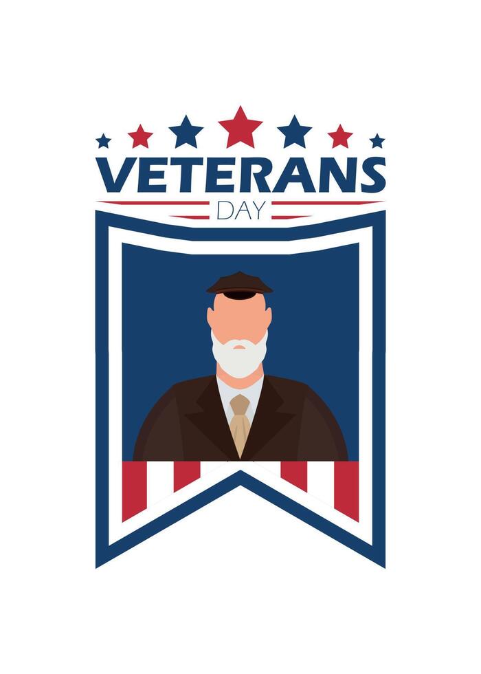 Veteran day icon on a white background. Cartoon style. vector