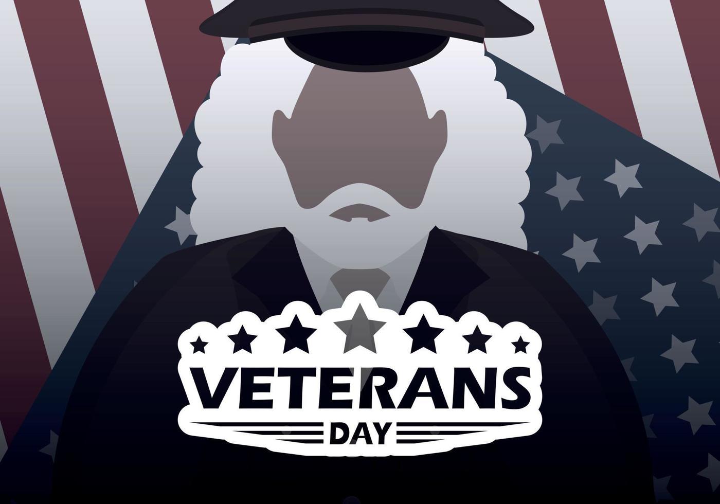 veteranos día con un deseado hombre en uniforme. vector ilustración.