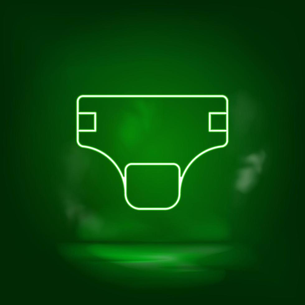 Boxer, hosiery green neon icon - Vector. vector
