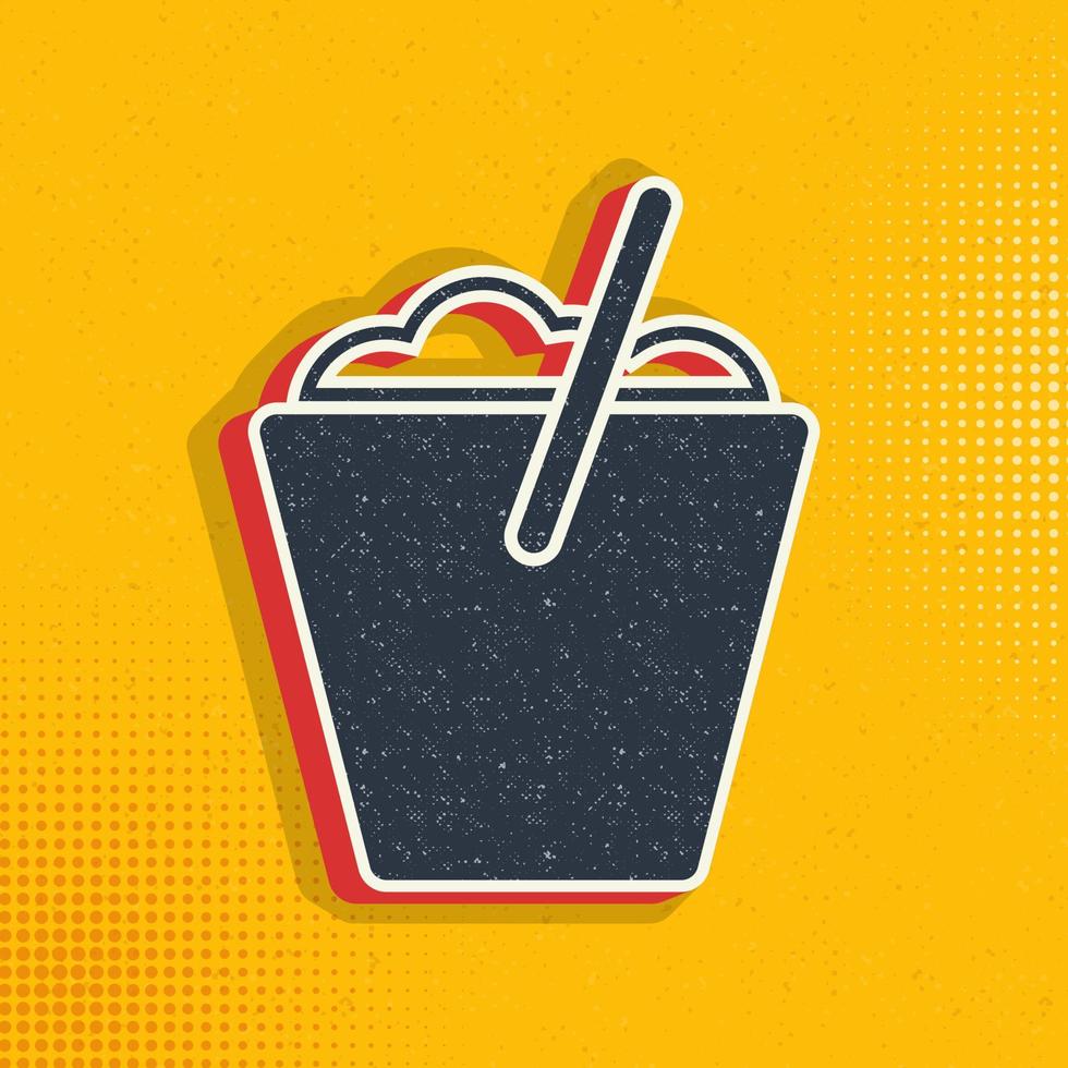 bucket, cleaning pop art, retro icon. Vector illustration of pop art style on retro background