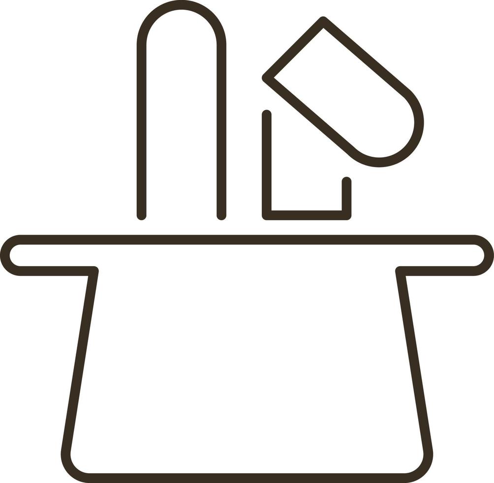 Line vector icon hat, rabbit. Outline vector icon on white background