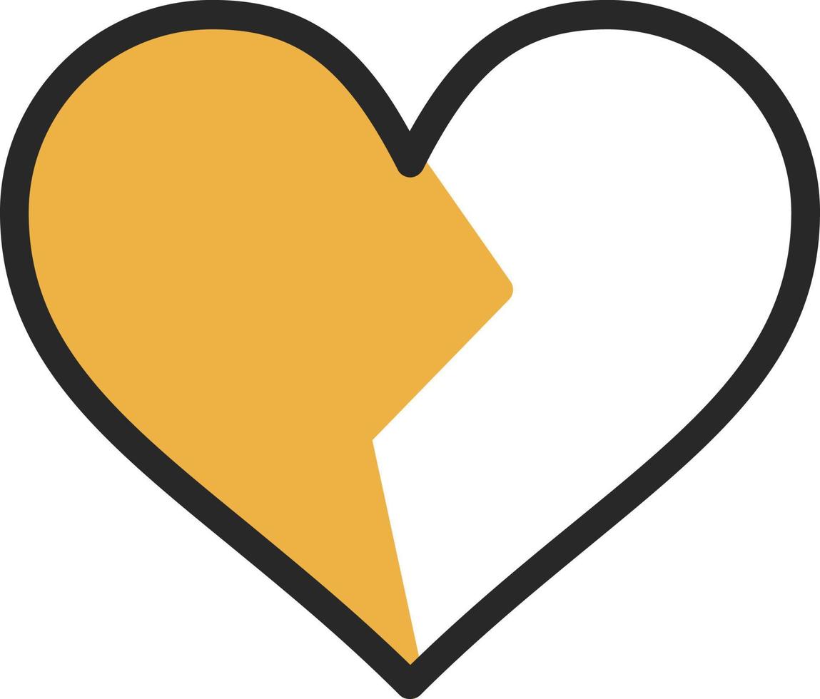 diseño de icono de vector de corazón roto