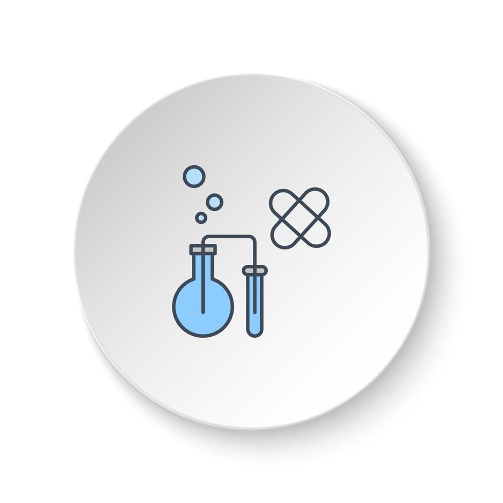Round button for web icon, chemical, eco. Button banner round, badge interface for application illustration on white background vector