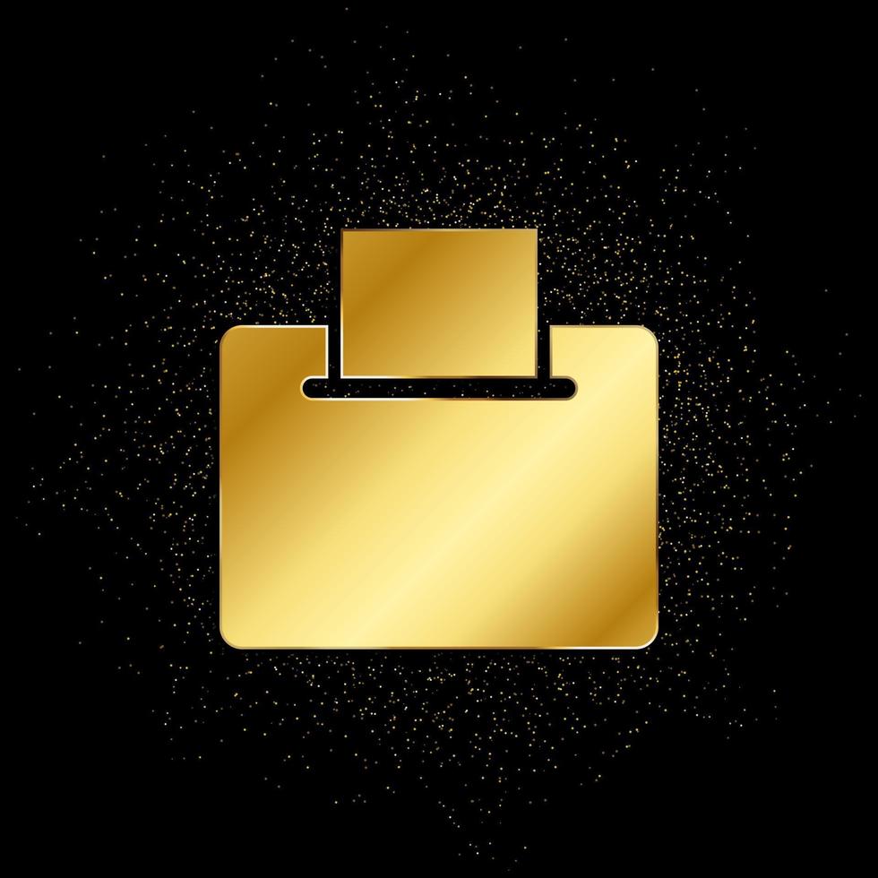 ballot, electronic gold icon. Vector illustration of golden particle background. gold icon