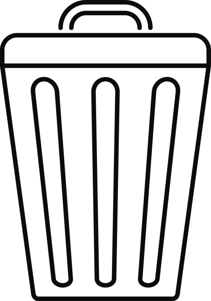 Line vector icon bin, trash, can. Outline vector icon on white background