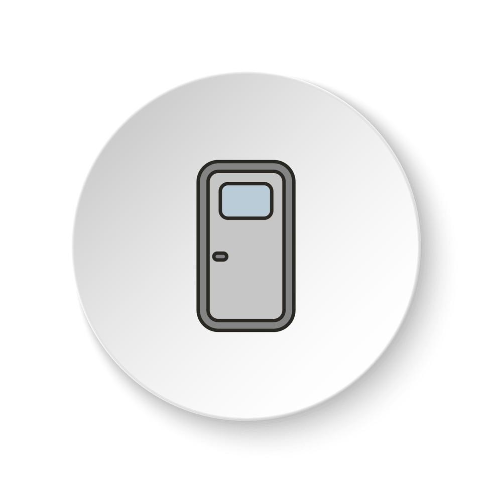 Round button for web icon, Ship, door, icon. Button banner round, badge interface for application illustration on white background vector