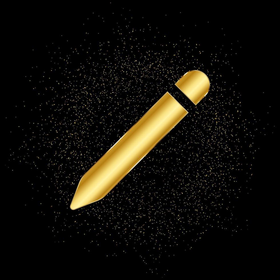 pencil gold icon. Vector illustration of golden particle background. isolated vector sign symbol - Education icon black background .