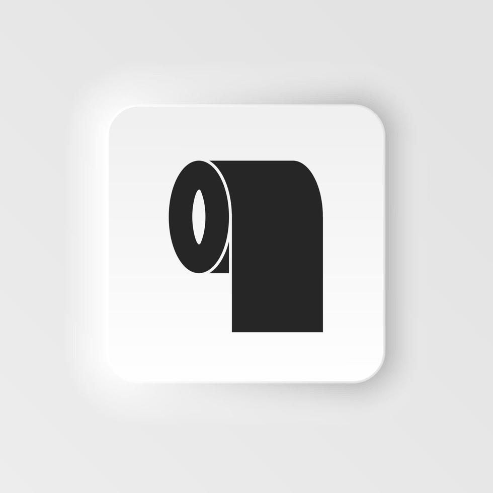 Toilet tissue paper roll flat neumorphic style neumorphic style vector icon icon for apps and websites, Bath paper, roll, paper towel, tissue roll, toilet paper icon neumorphic style icon.