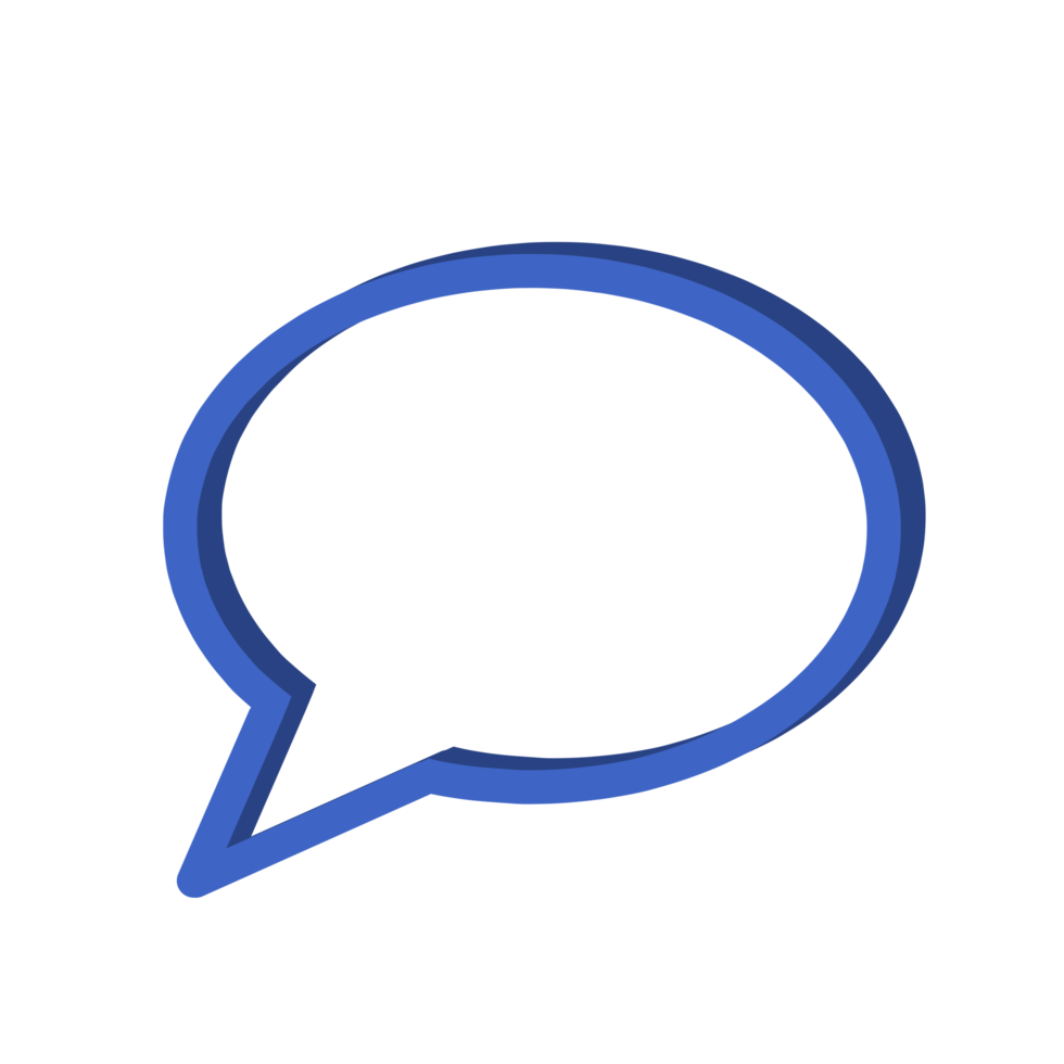 Blue bubble chat with transparent space png