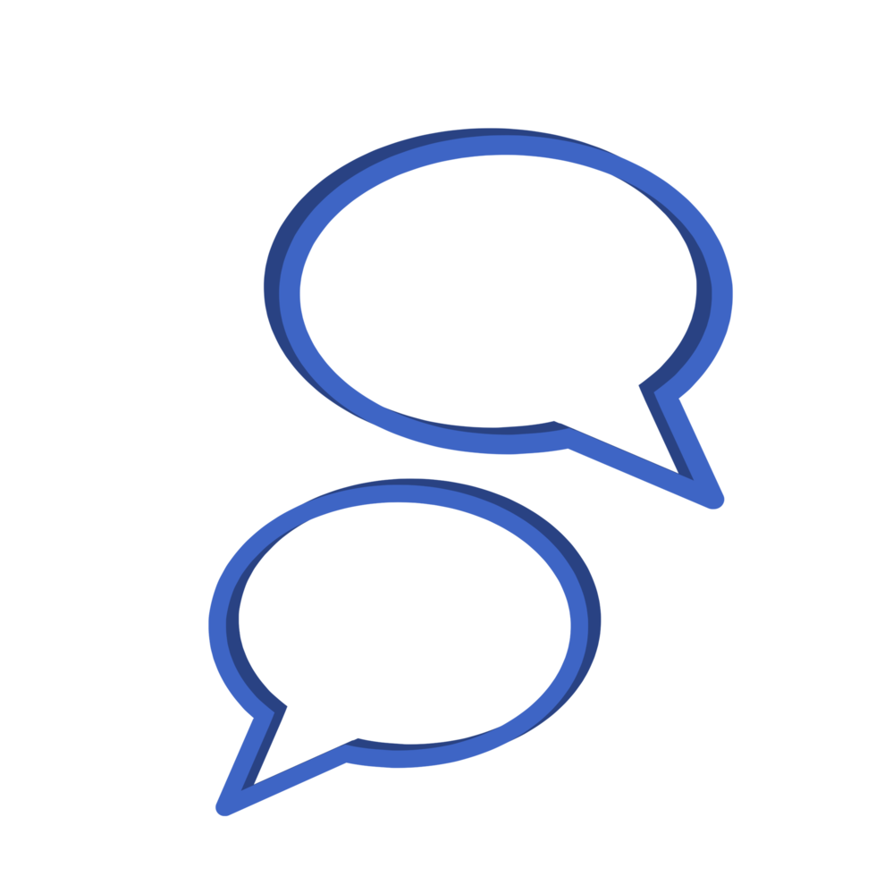 Two blue bubble chat with transparent space png