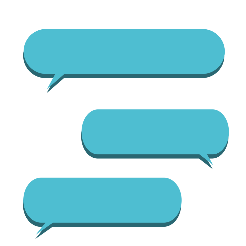 Blue bubble chat with shadow png