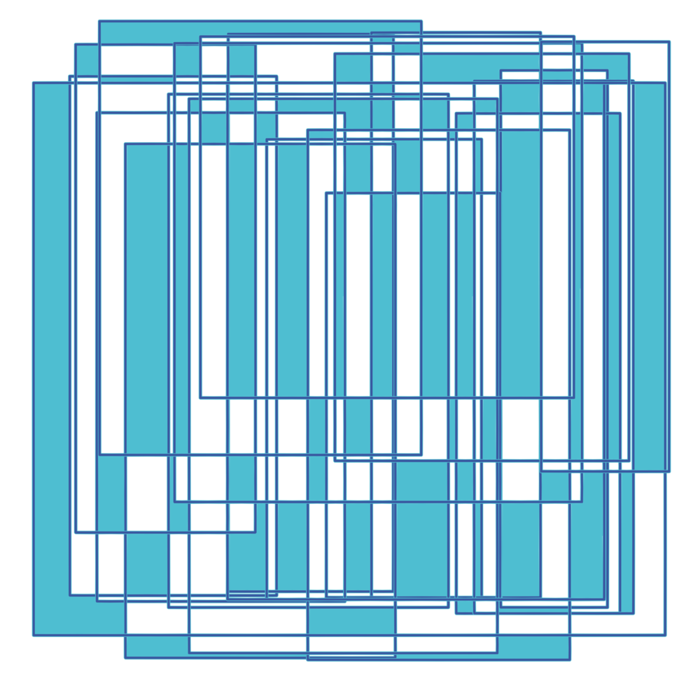 Abstract square element in dominant blue color png
