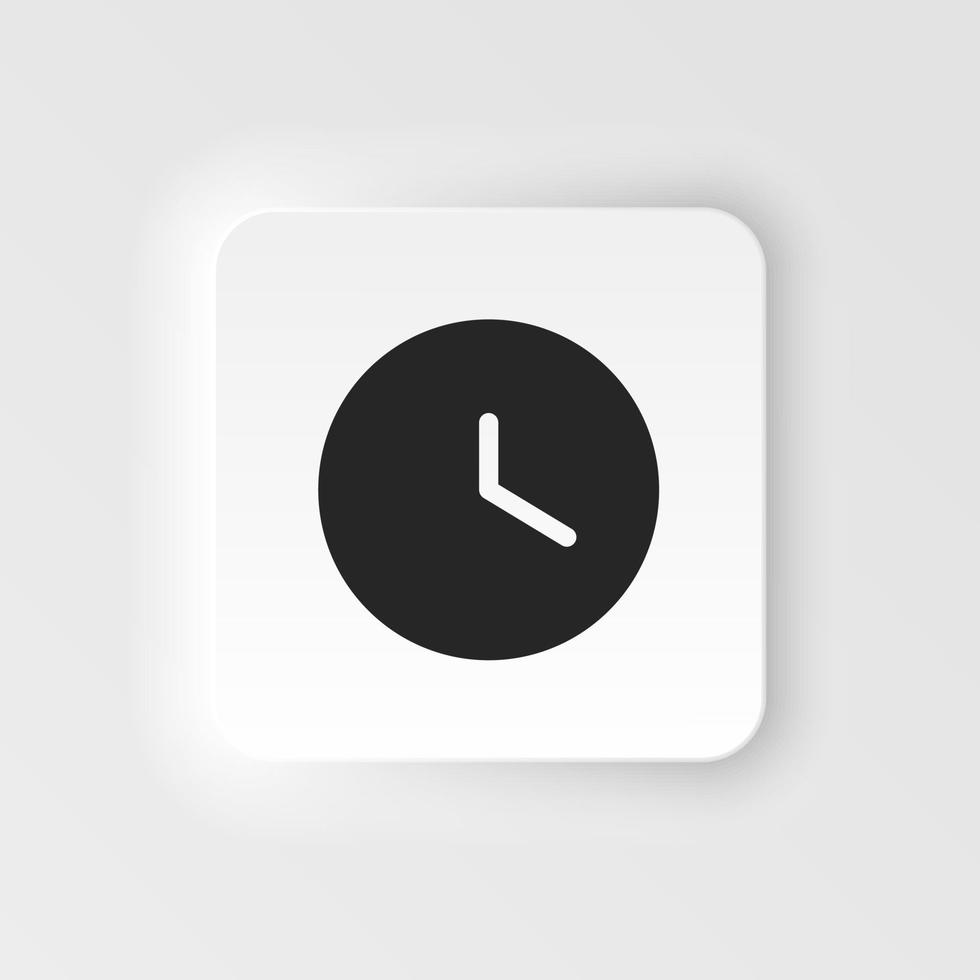 Clock icon - Vector. Simple element illustration from UI concept. Clock icon neumorphic style vector icon .