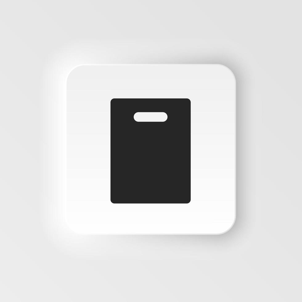 Bag, shopping neumorphic style vector icon. Simple element illustration from UI concept. Bag, shopping neumorphic style vector icon. Finance concept vector illustration. .