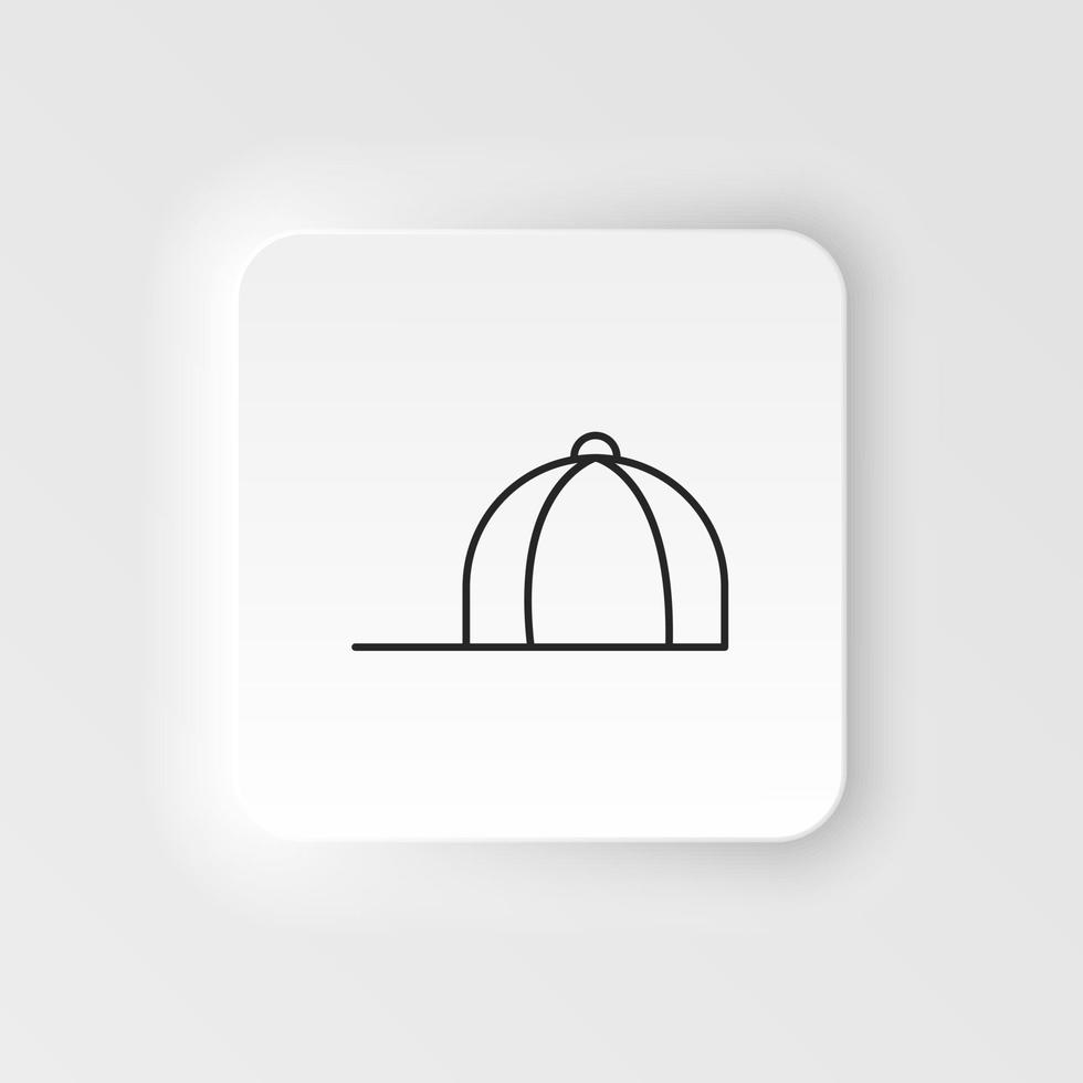 Cap, hat icon. Simple element illustration natural concept. Cap, hat icon. Neumorphic style vector icon on white background