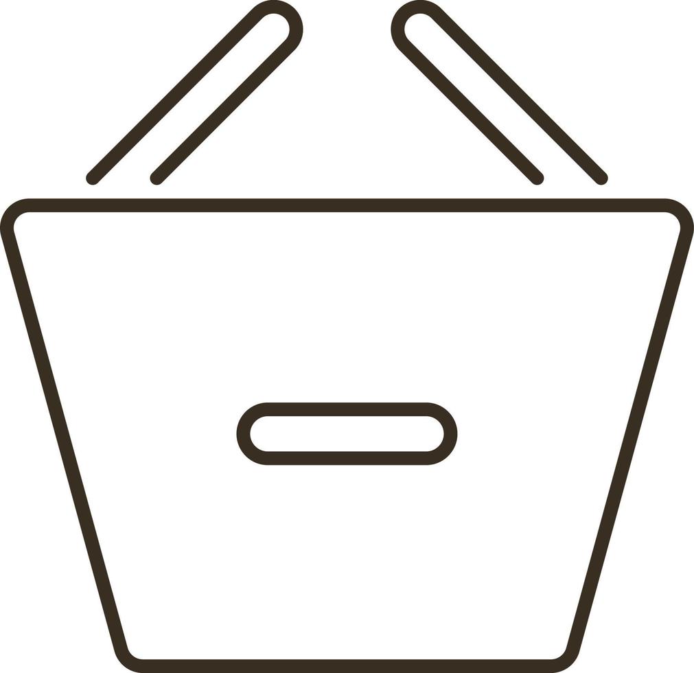 Line vector icon basket, remove, shopping. Outline vector icon on white background