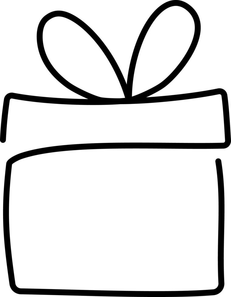 continuous line drawing of gift box vector illustration.