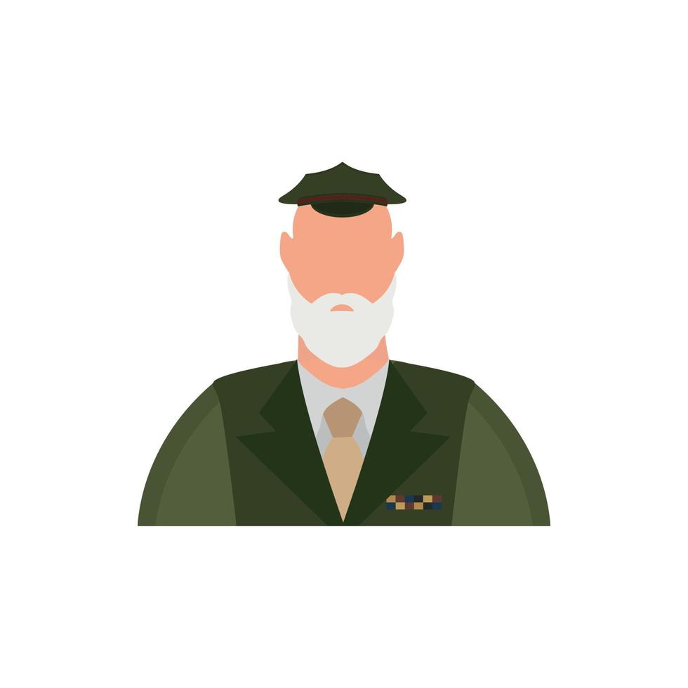 Veteran in military uniform icon. Cartoon style. vector