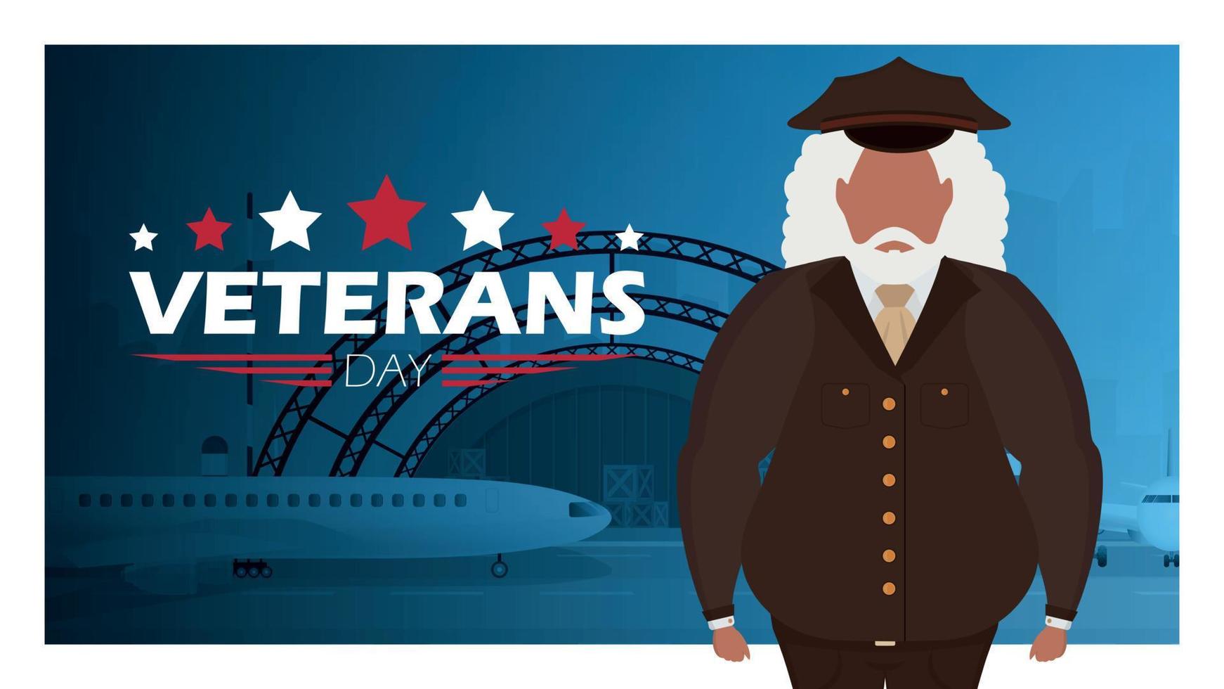 Veterans day banner with the wished military. Vector. vector