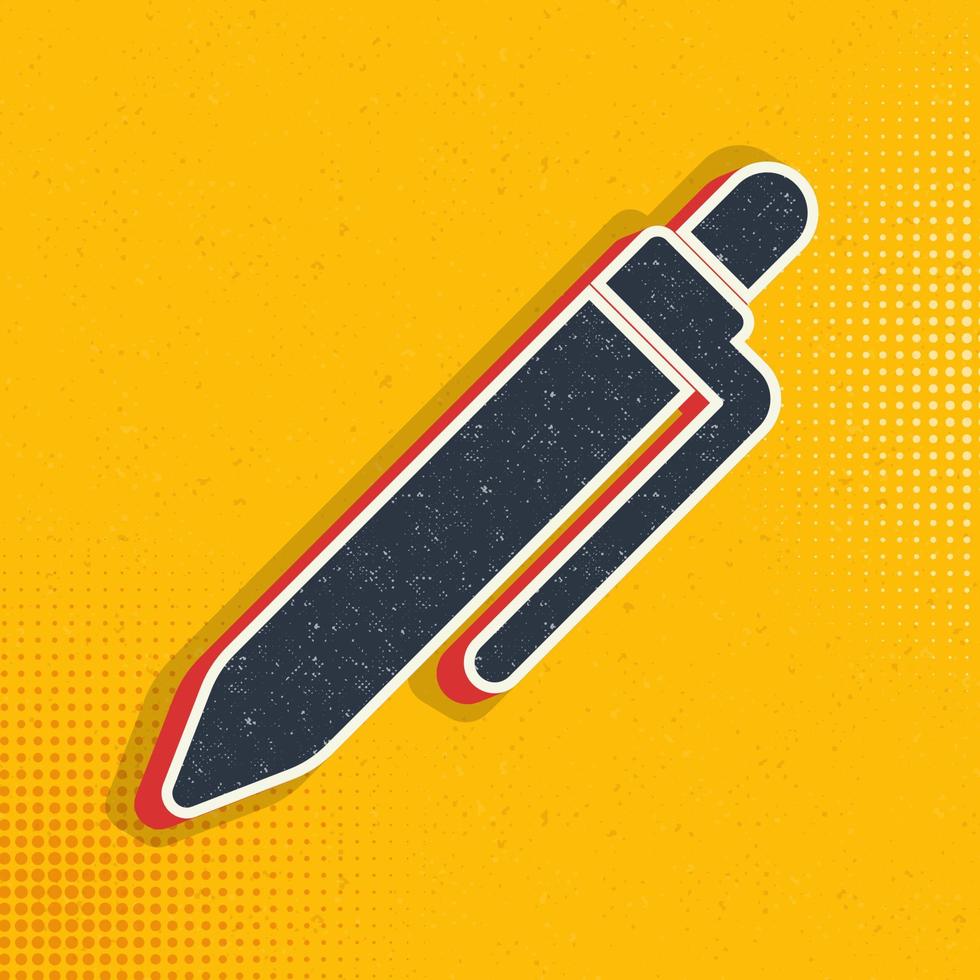 pencil pop art, retro icon. Vector illustration of pop art style on retro background