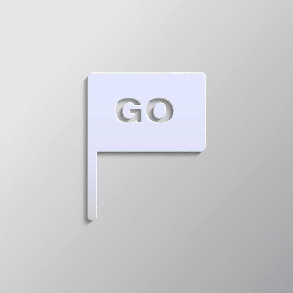 Grey color vector background- Paper style vector icon, flag, go paper style, icon