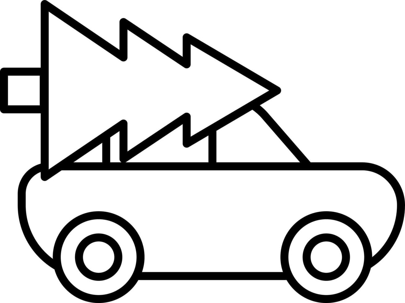 Christmas tree car take away icon. Vector icon