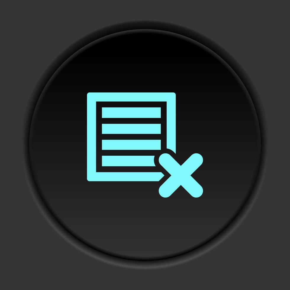 Round button icon, Delete, ecommerce, box. Button banner round, badge interface for application illustration on dark background vector