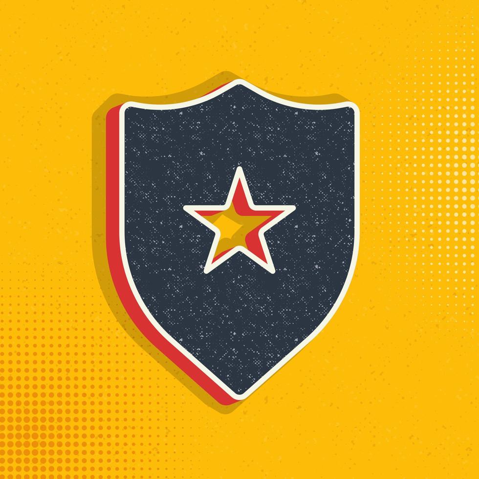badge, insignia pop art, retro icon. Vector illustration of pop art style on retro background