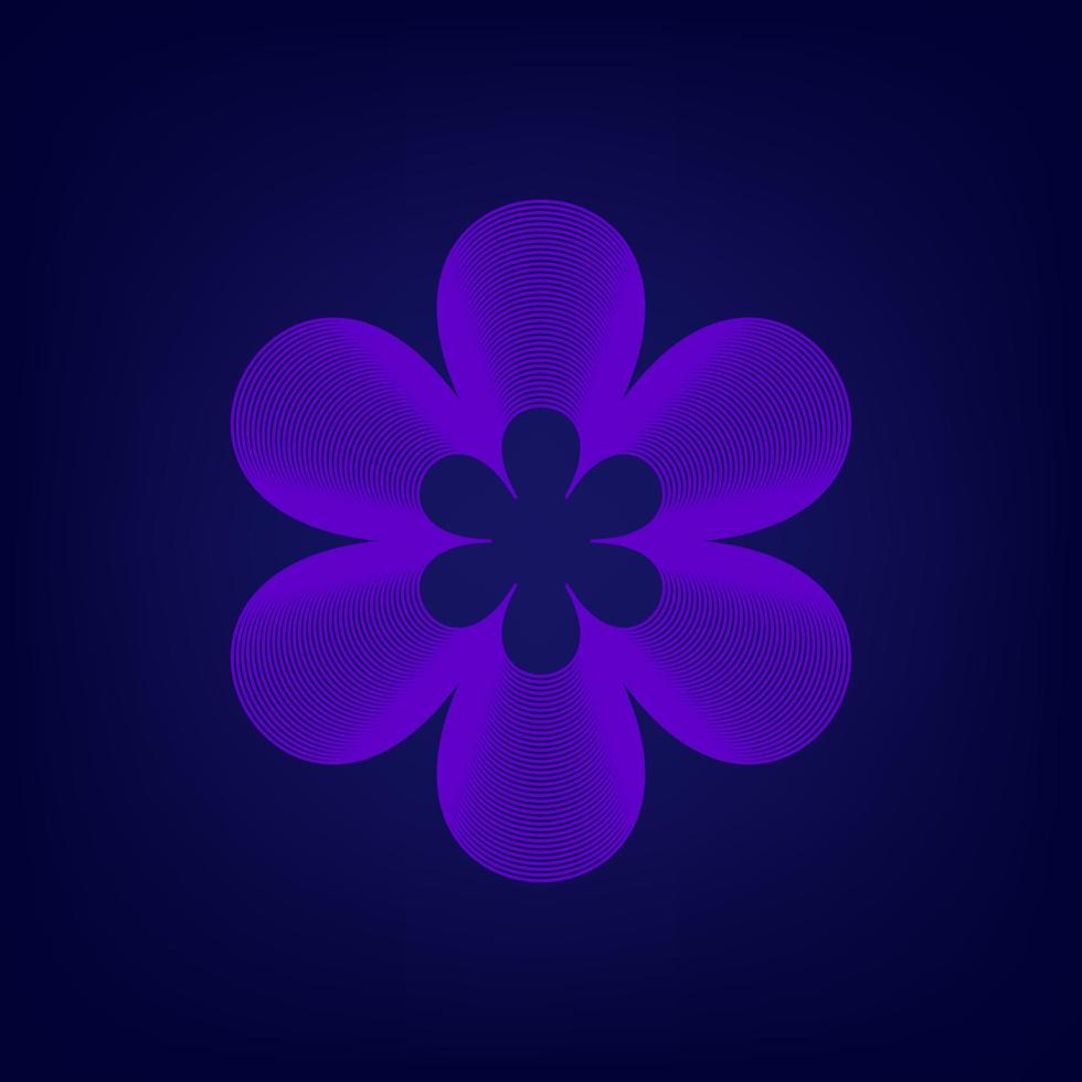 Fluorescent line blend flower vector