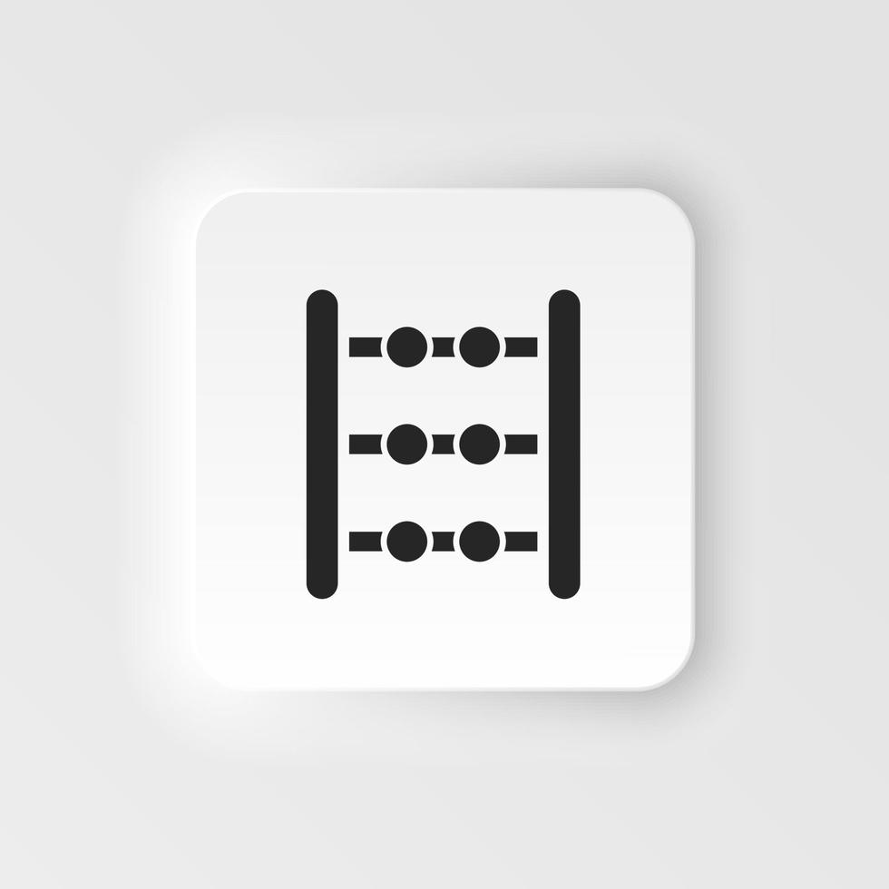 Abacus, counting icon - Vector. Simple element illustration from UI concept. Abacus, counting icon neumorphic style vector icon .