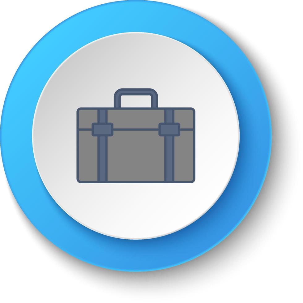 Round button for web icon, box, building. Button banner round, badge interface for application illustration . vector