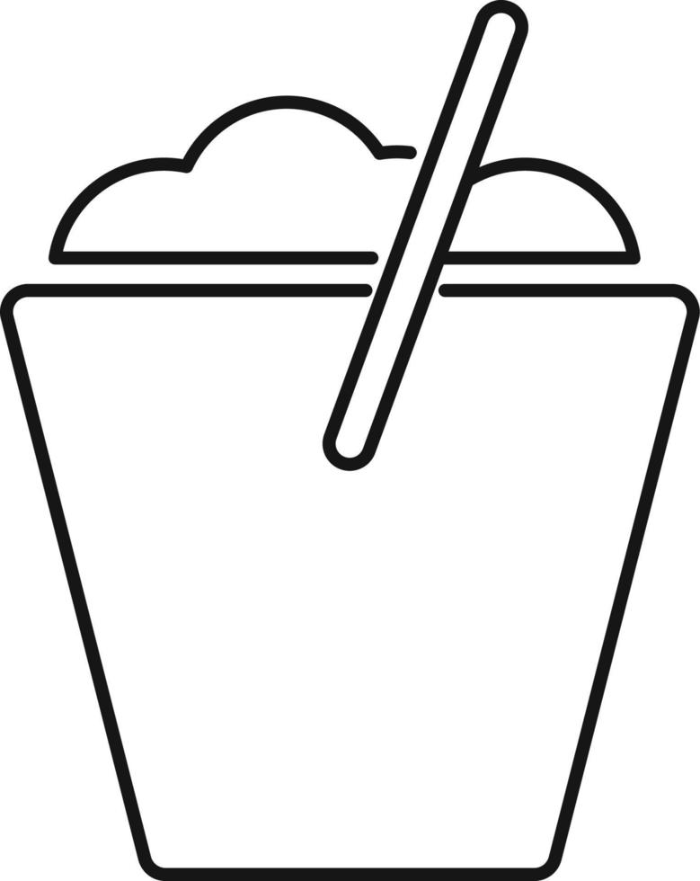 Line vector icon bucket, cleaning . Outline vector icon on white background