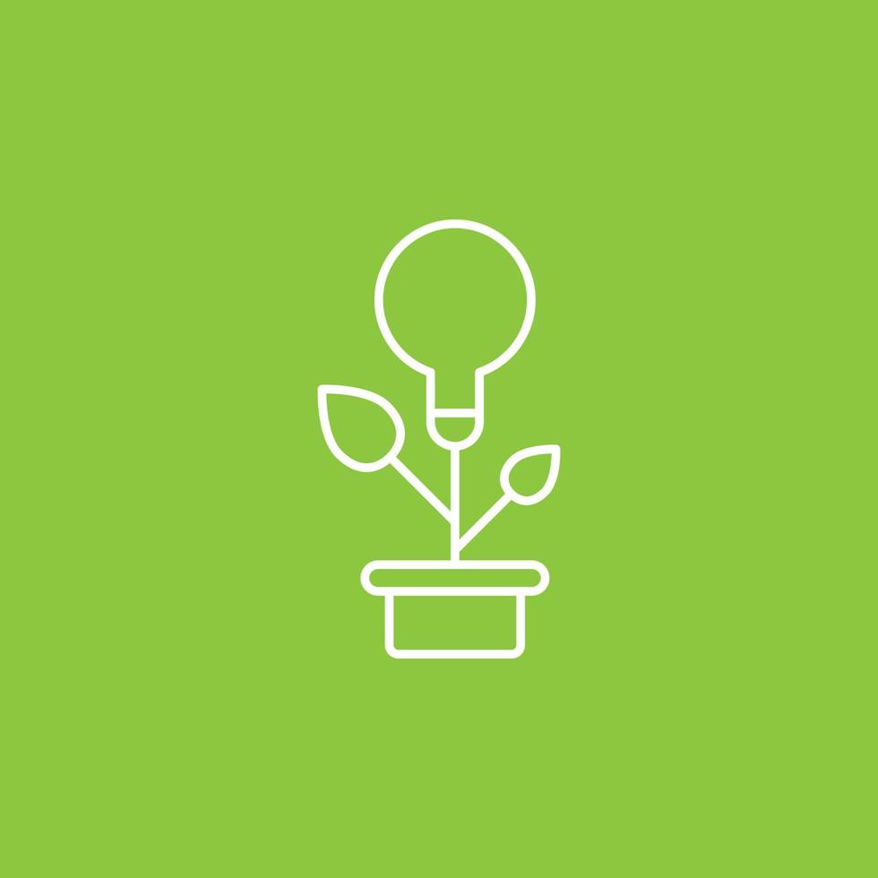 Eco energy, lamp, plants  icon - Vector. Simple element illustration from UI concept. Eco energy, lamp, plants  icon - Vector. Infographic concept vector illustration. on white background
