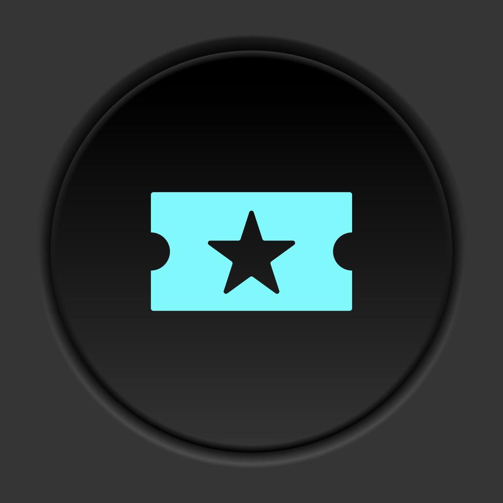Round button icon, License, seal. Button banner round, badge interface for application illustration on dark background vector