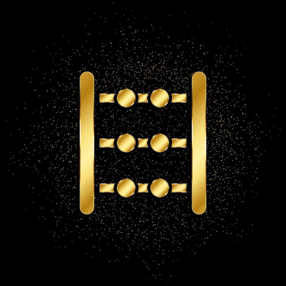 abacus, counting gold icon. Vector illustration of golden particle background. isolated vector sign symbol - Education icon black background .